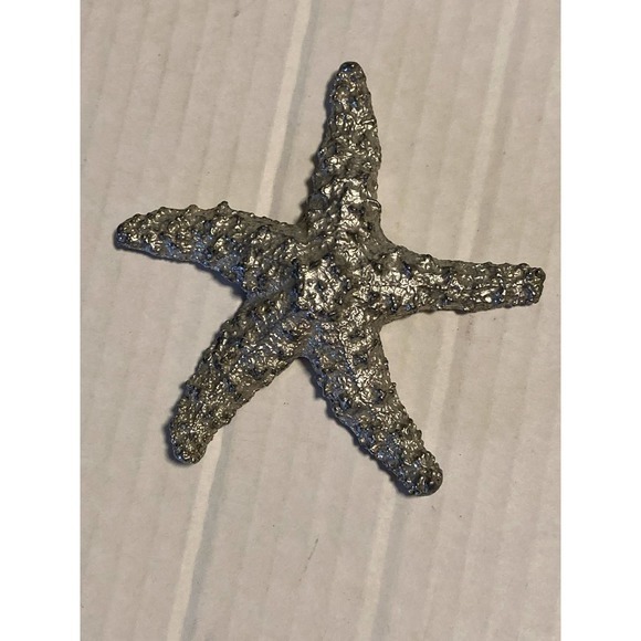 Silver Metal Starfish Paperweight 3.5” - Picture 1 of 4